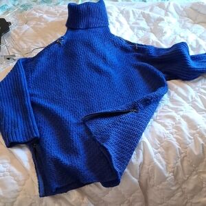 Monika Chiang Vibrant Blue Turtleneck Sweater